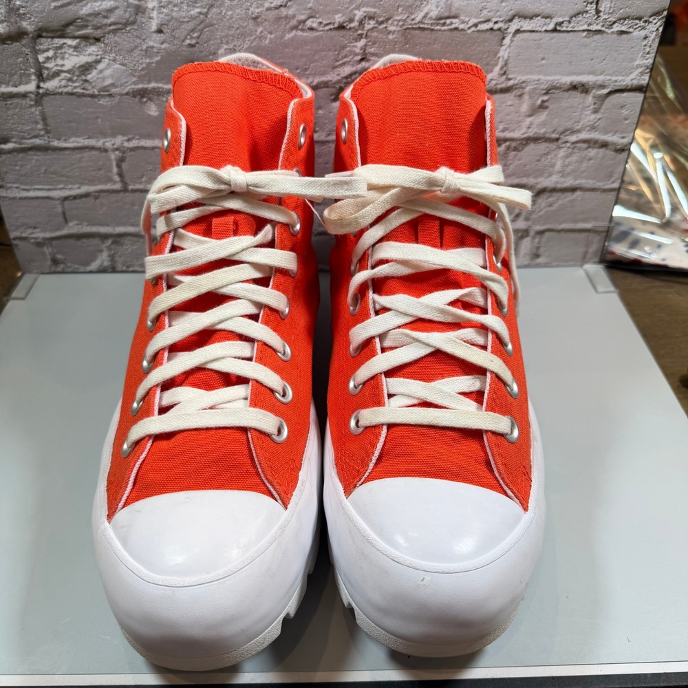 Converse Chuck Taylor All Star Lugged High Top Womens 11 Orange Platform Sneaker
